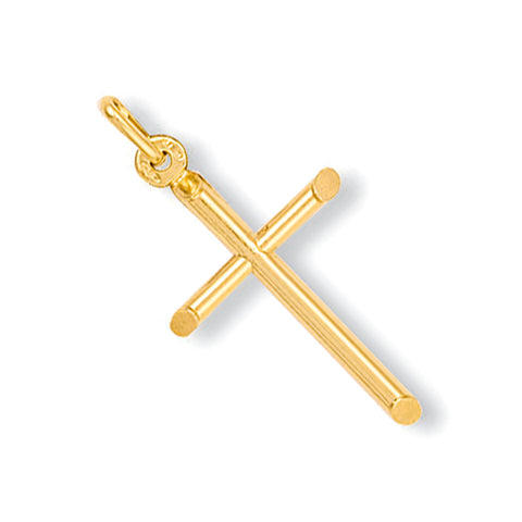 9ct Yellow Gold Round Tubed Cross