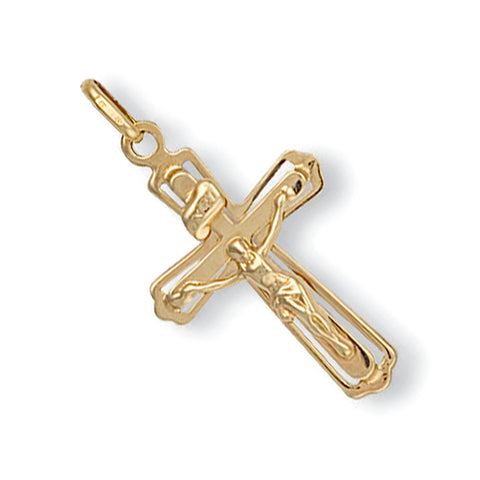9ct Yellow Gold Cut Out Crucifix