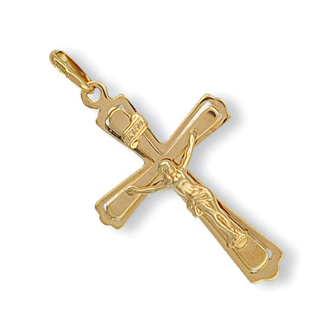 9ct Yellow Gold Cut Out Crucifix