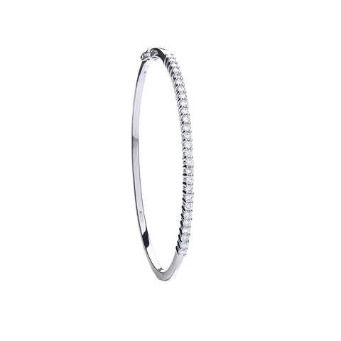 18ct White Gold GH/SI 1.15ct Diamond Bangle