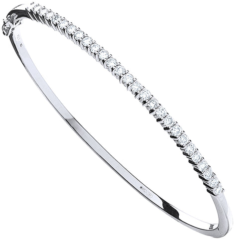 18ct White Gold GH/SI 1.15ct Diamond Bangle