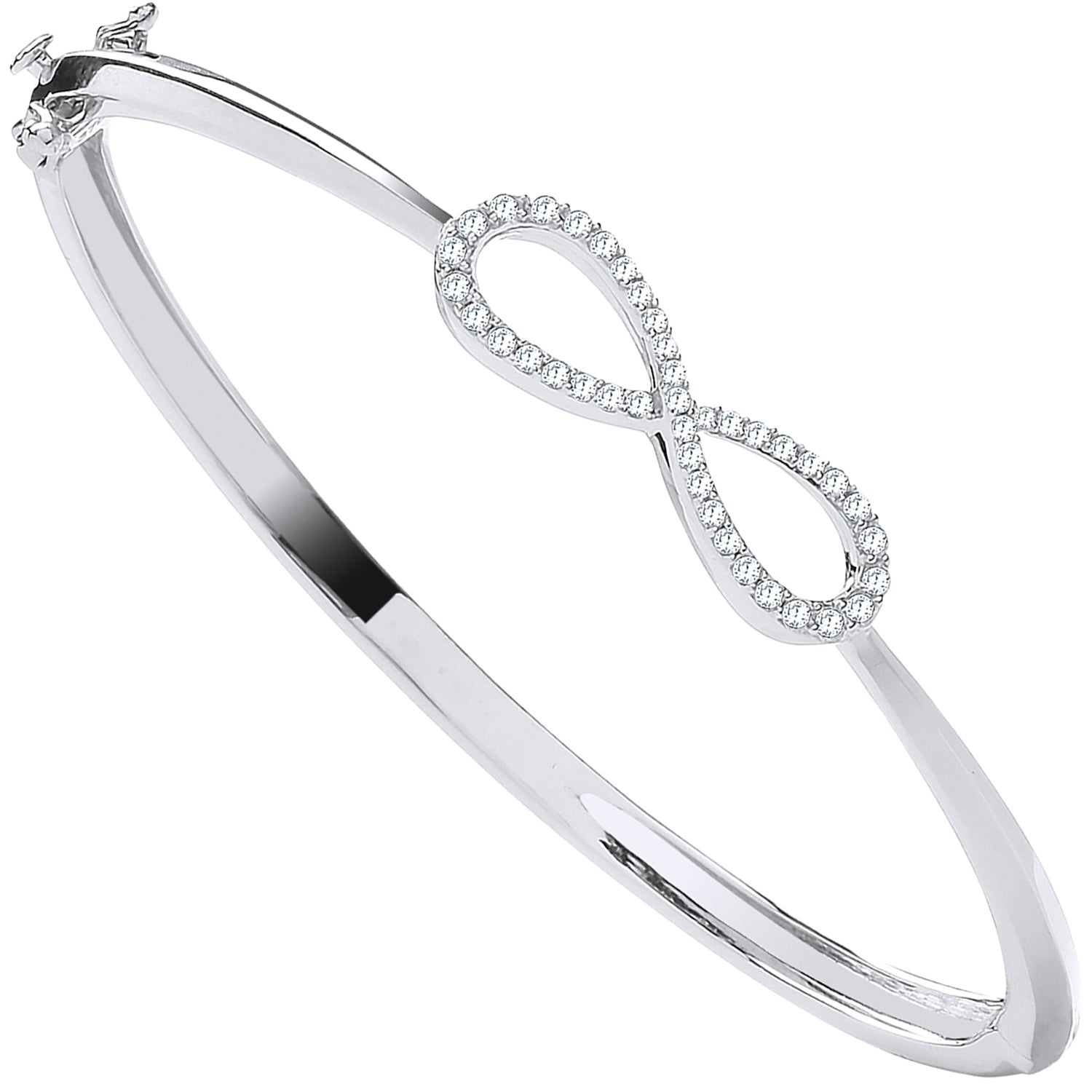 Infinity Bangle Design 9ct White Gold Infinity 0.45ct Diamond Bangle – Claro Jewels