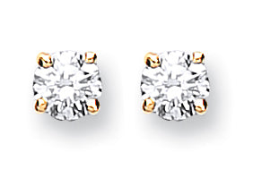 9ct Yellow Gold 0.20ct Claw Set Diamond Stud Earrings