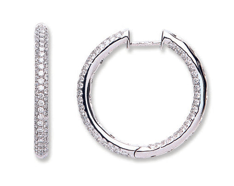 18Ct White Gold 1.60ct Diamond Hoop Earrings