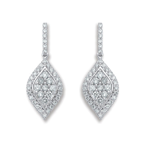18ct White Gold 0.50ct Diamond Drop Earrings