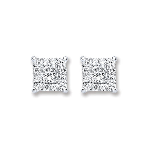 18ct White Gold 0.50ct H/SI Diamond Stud Earrings