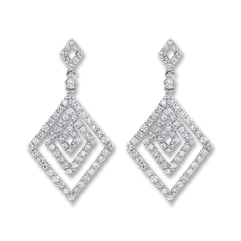 18ct White Gold 0.50ct Diamond Drop Earrings