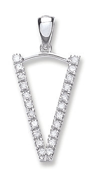 9ct White Gold Diamond Initial Pendants