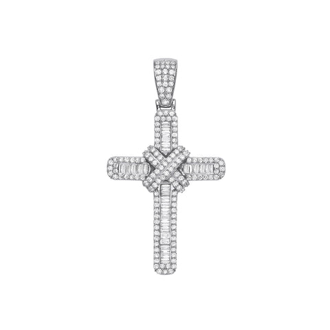 18ct White Gold 1.22ct Diamond Cross Pendant
