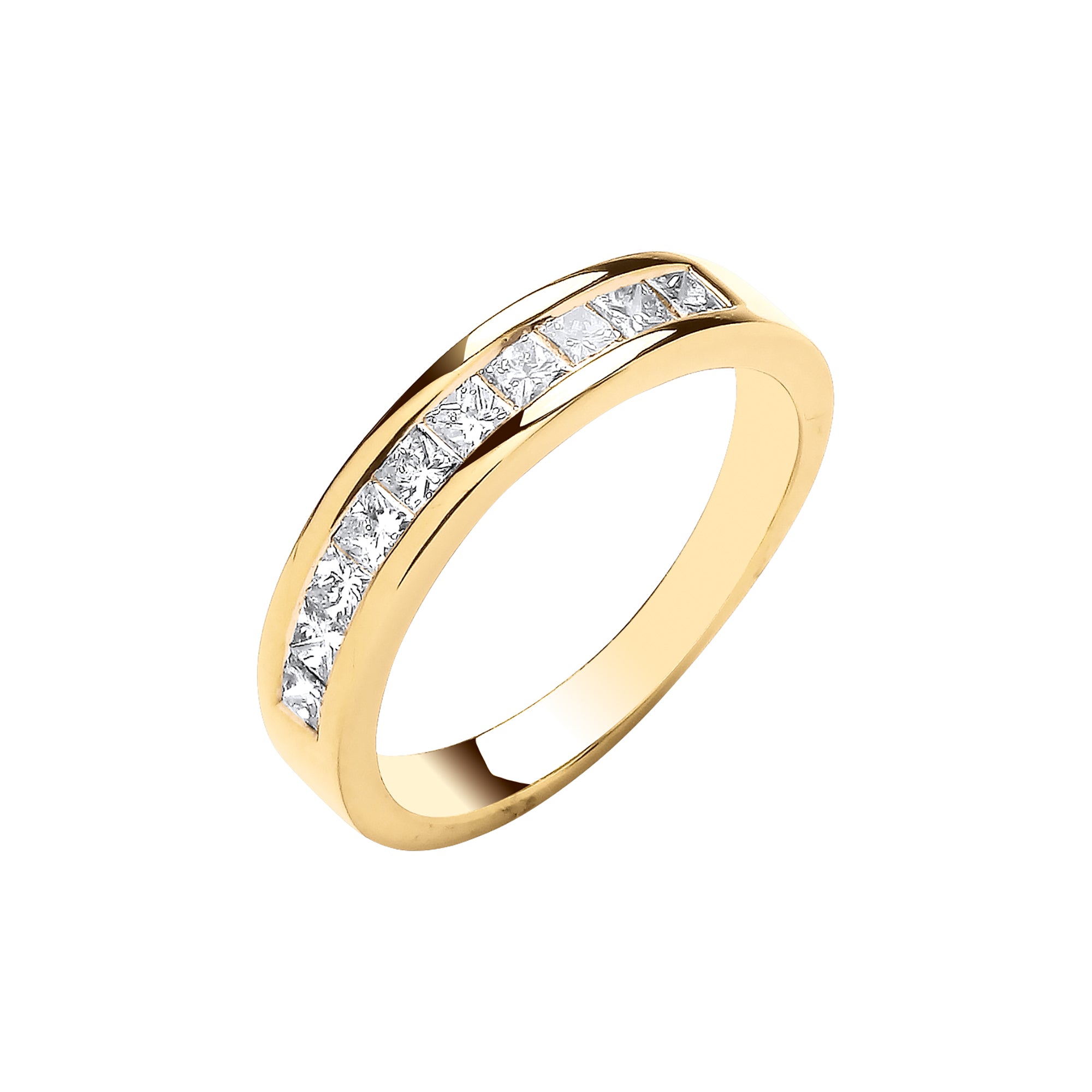 18ct Yellow Gold 0.50ct Princess Cut Diamond Eternity Ring
