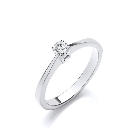 9ct White Gold 0.15ct Diamond Engagement Ring