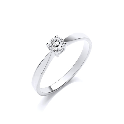 9ct White Gold 0.25ct Diamond Engagement Ring
