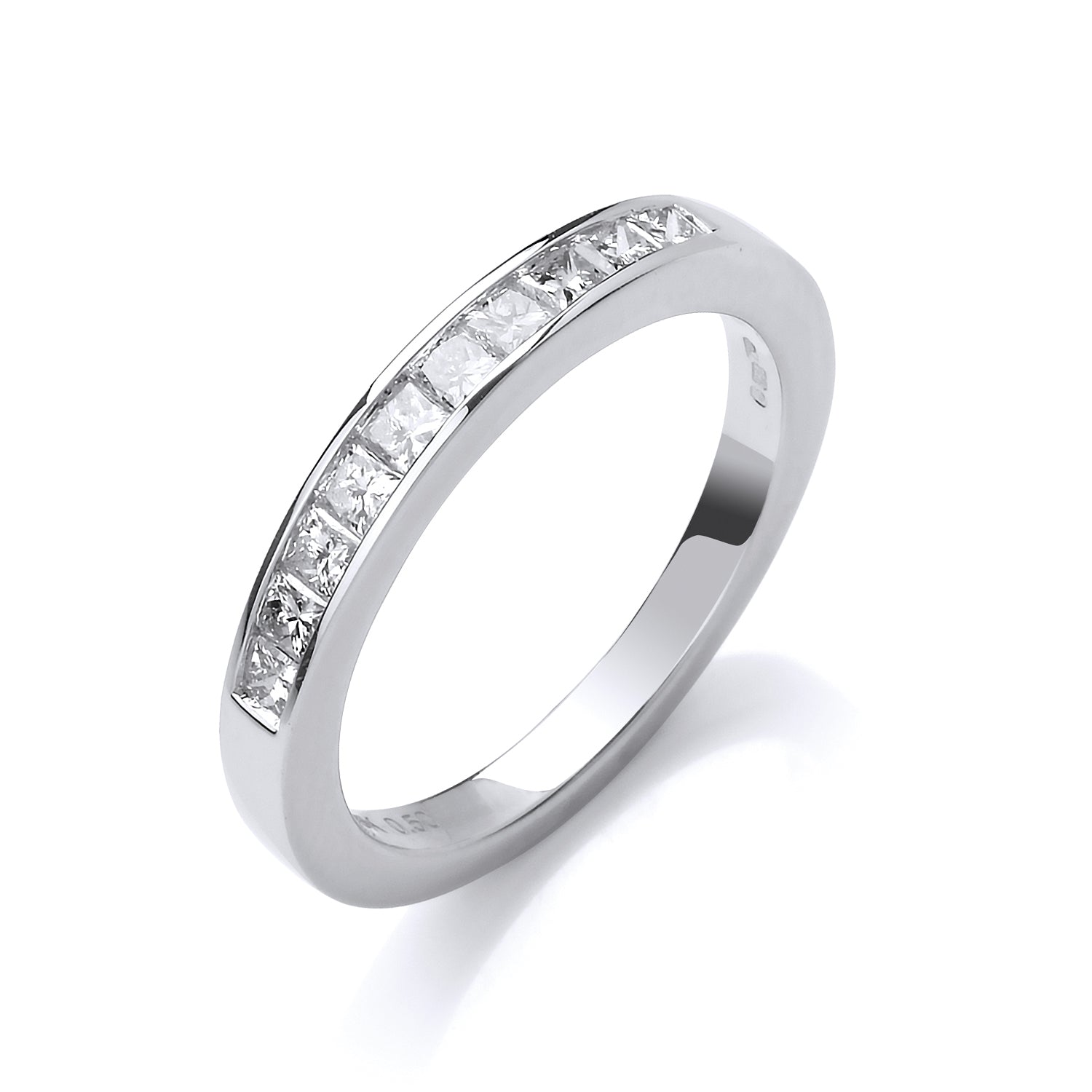 18ct White Gold 0.50ct Princess Cut Diamond Eternity Ring