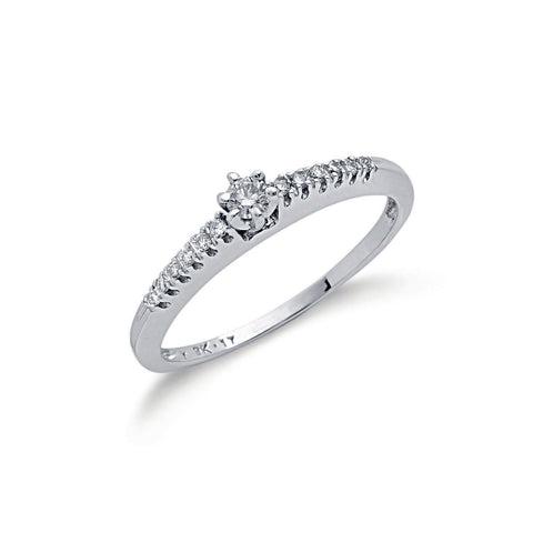 9ct White Gold 0.17ct H/SI Diamond Engagement Ring