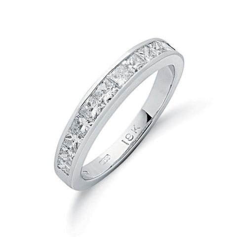 18ct White Gold 1.00ctw Princess Cut Diamond Eternity Ring