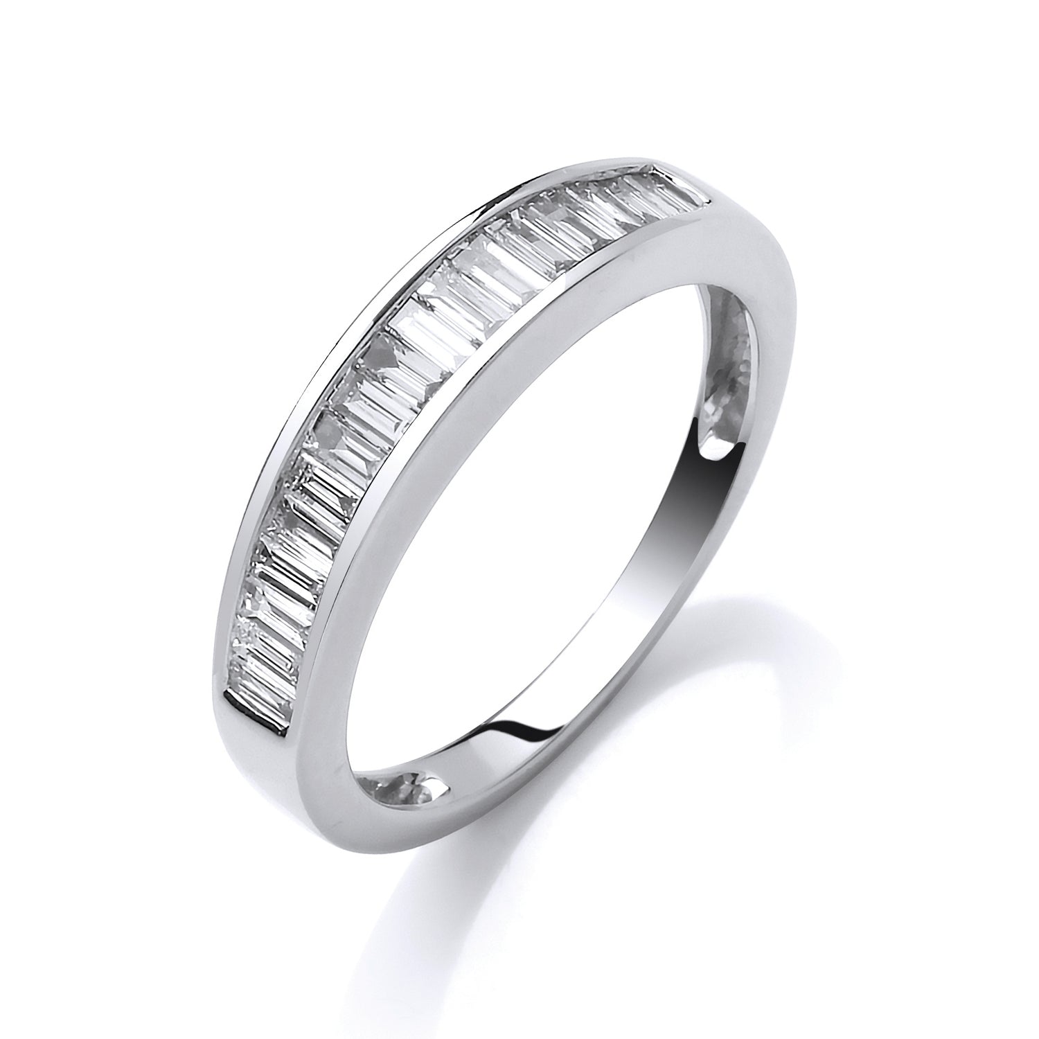 18ct White Gold 0.50ct Baguette Cut Diamond Eternity Ring