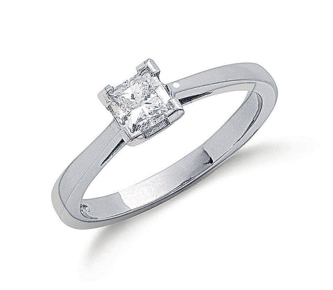 Platinum 0.50ct Princess Cut Diamond Engagement Ring