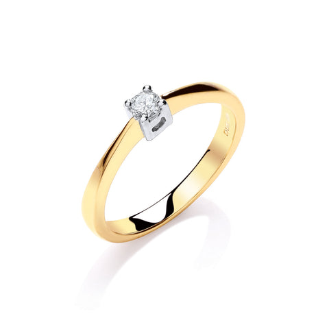 9ct Yellow Gold 0.15ct Diamond Engagement Ring
