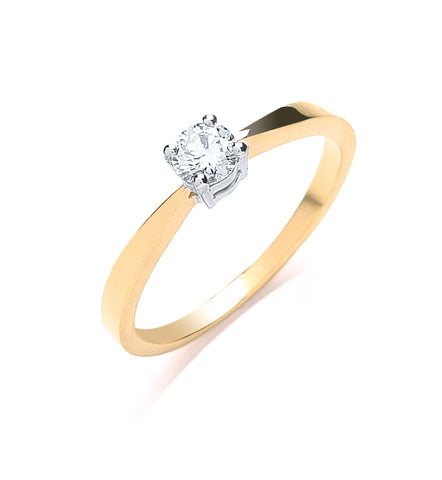 9ct Yellow Gold 0.25ct Diamond Engagement Ring