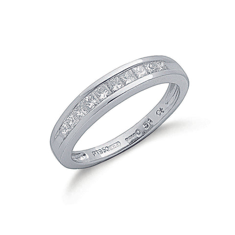 Platinum 0.50ct Princess Cut Eternity Diamond Ring