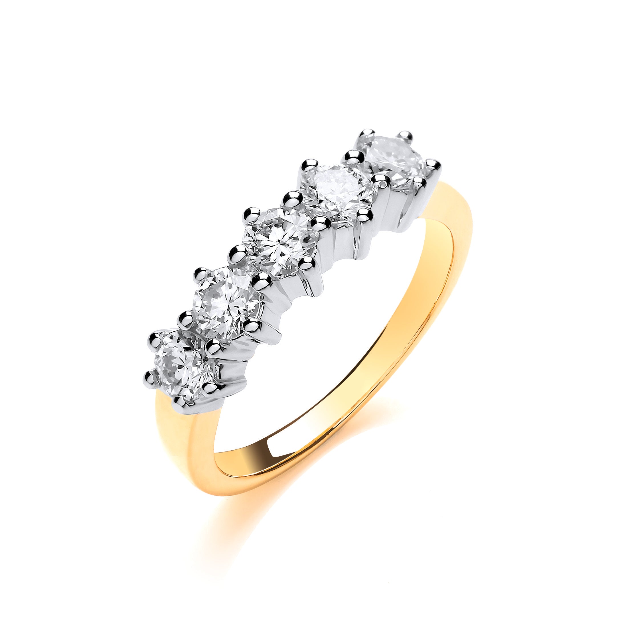 18ct Yellow Gold 1.00ct 5 Stone Diamond Eternity Ring