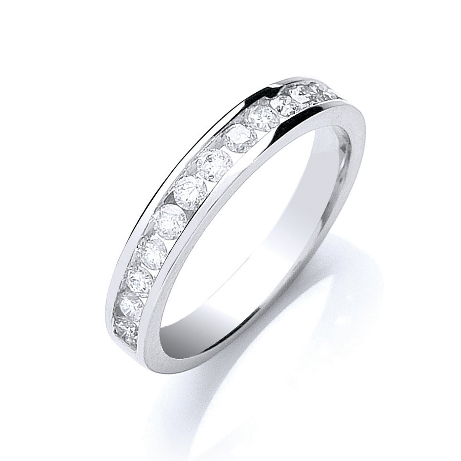 18ct White Gold 0.50ct Half Eternity Ring