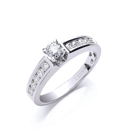 18ct White Gold 0.50ct H/SI Brilliant Cut Diamond Ring
