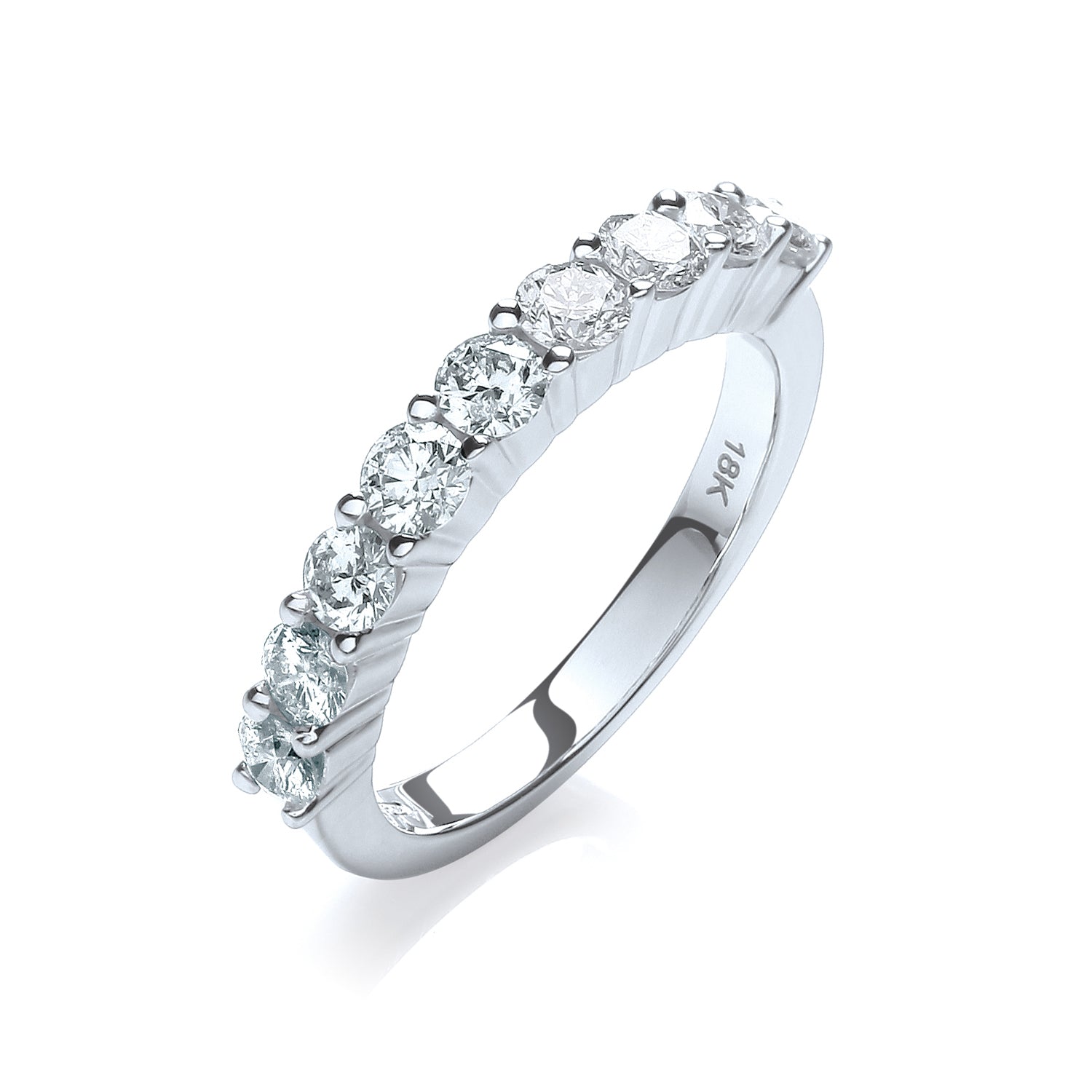 18ct White Gold 1.00ct Diamond Half Eternity Ring