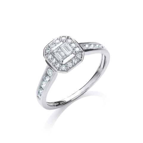 18ct White Gold 0.55ct Diamond Dress Ring