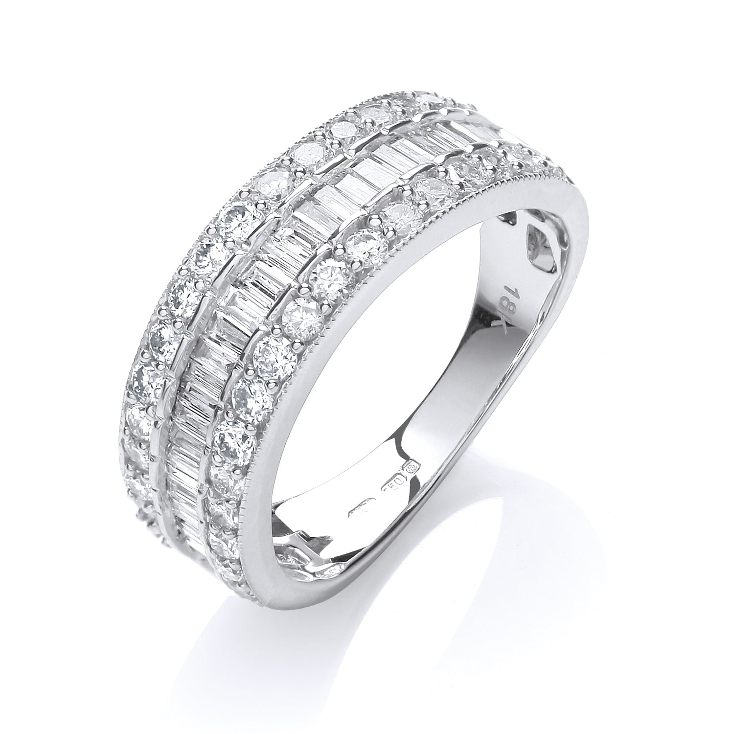 18ct White Gold 1.00ct Diamond Half Eternity Ring