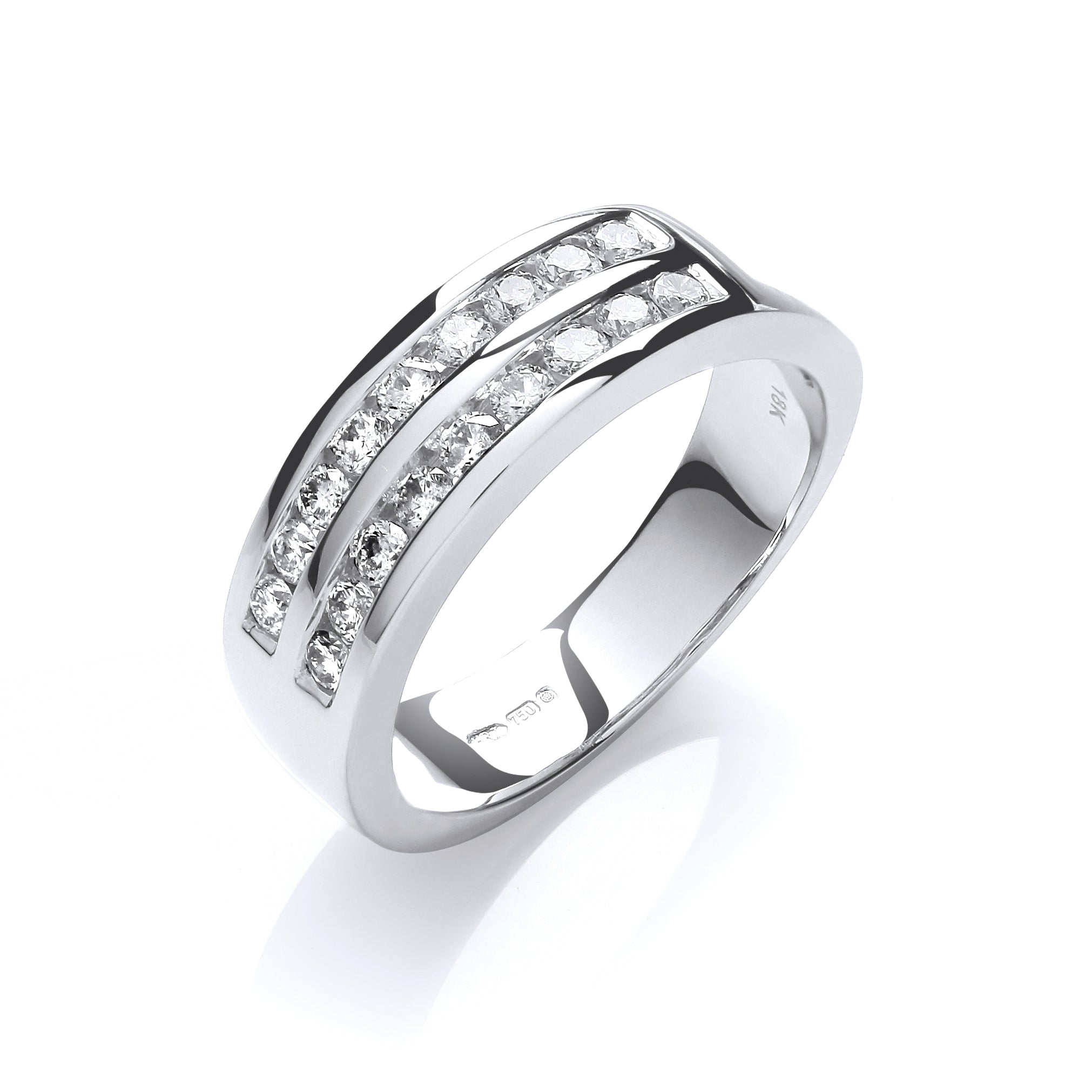 18ct White Gold 0.50ct Diamond Half Eternity Ring