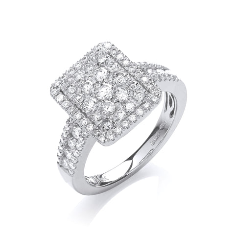 18ct White Gold Hallmarked 1.00ct G/VS Diamond Dress Ring