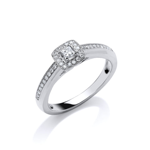 18ct White Gold 0.25ct Fancy Engagement Ring