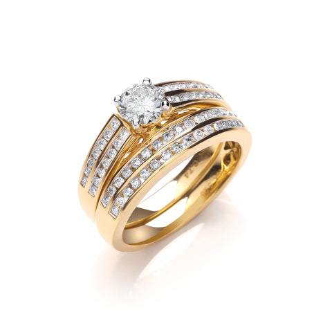 18ct Yellow Gold 1.00ct Fancy Bridal Set