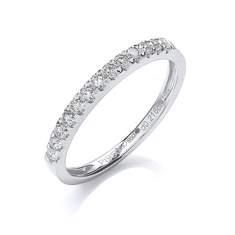 Platinum 0.20ct Half Eternity Diamond Ring