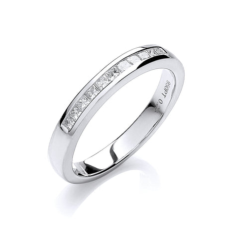 Platinum 0.25ct Diamond Half Eternity Ring