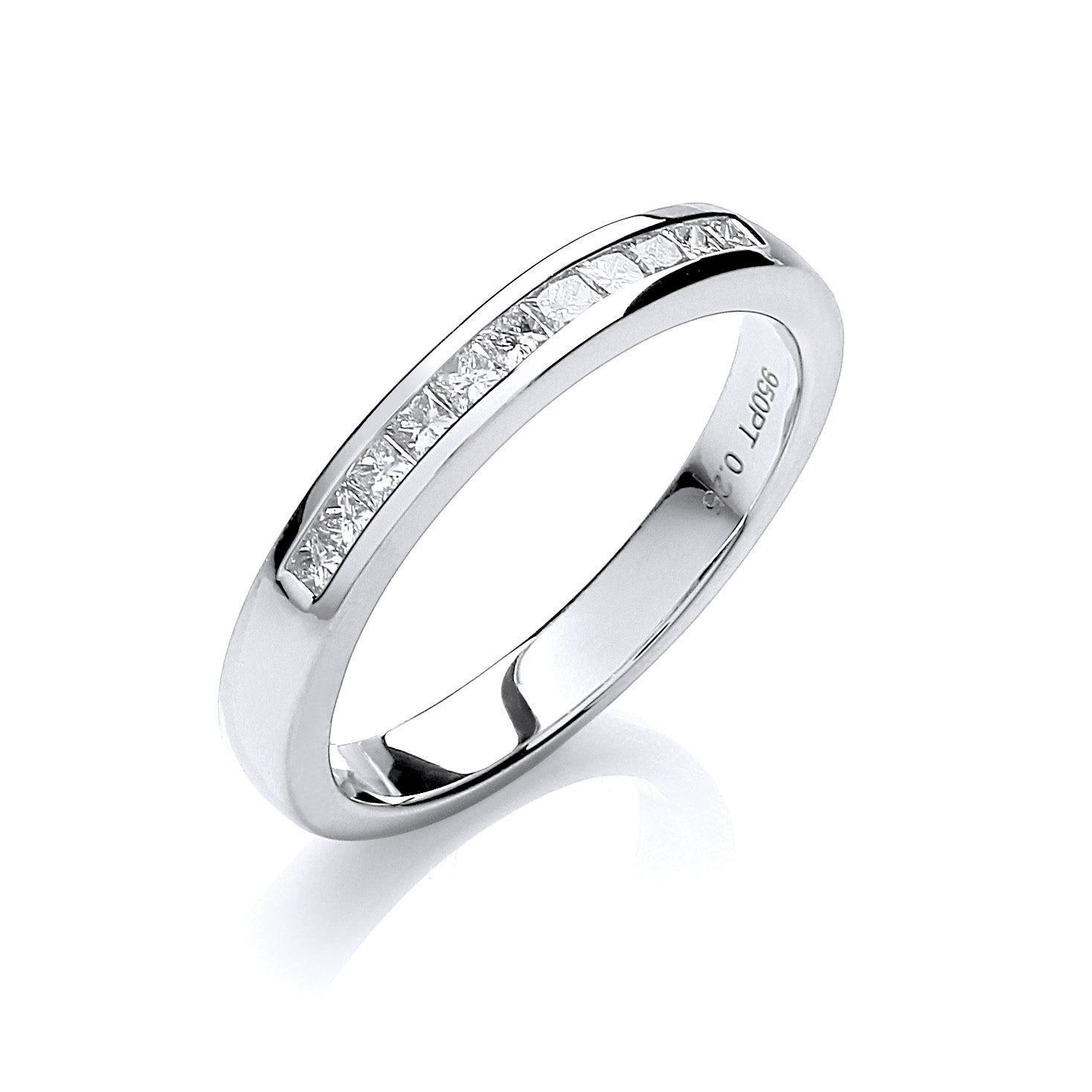 18ct White Gold 0.25ct Princess cut Diamond Half Eternity