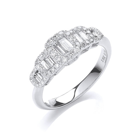 18ct White Gold 0.72ct Diamond Dress Ring