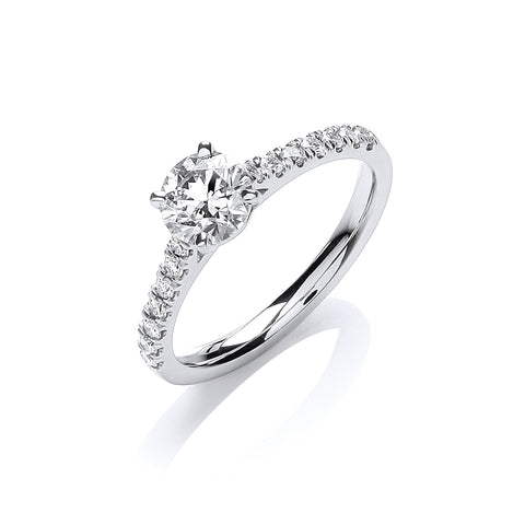 18ct White Gold G/VS 0.90ctw Certificated Engagement Ring
