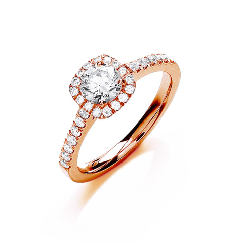 18ct Rose Gold 0.80ctw Certificated Engagement Ring