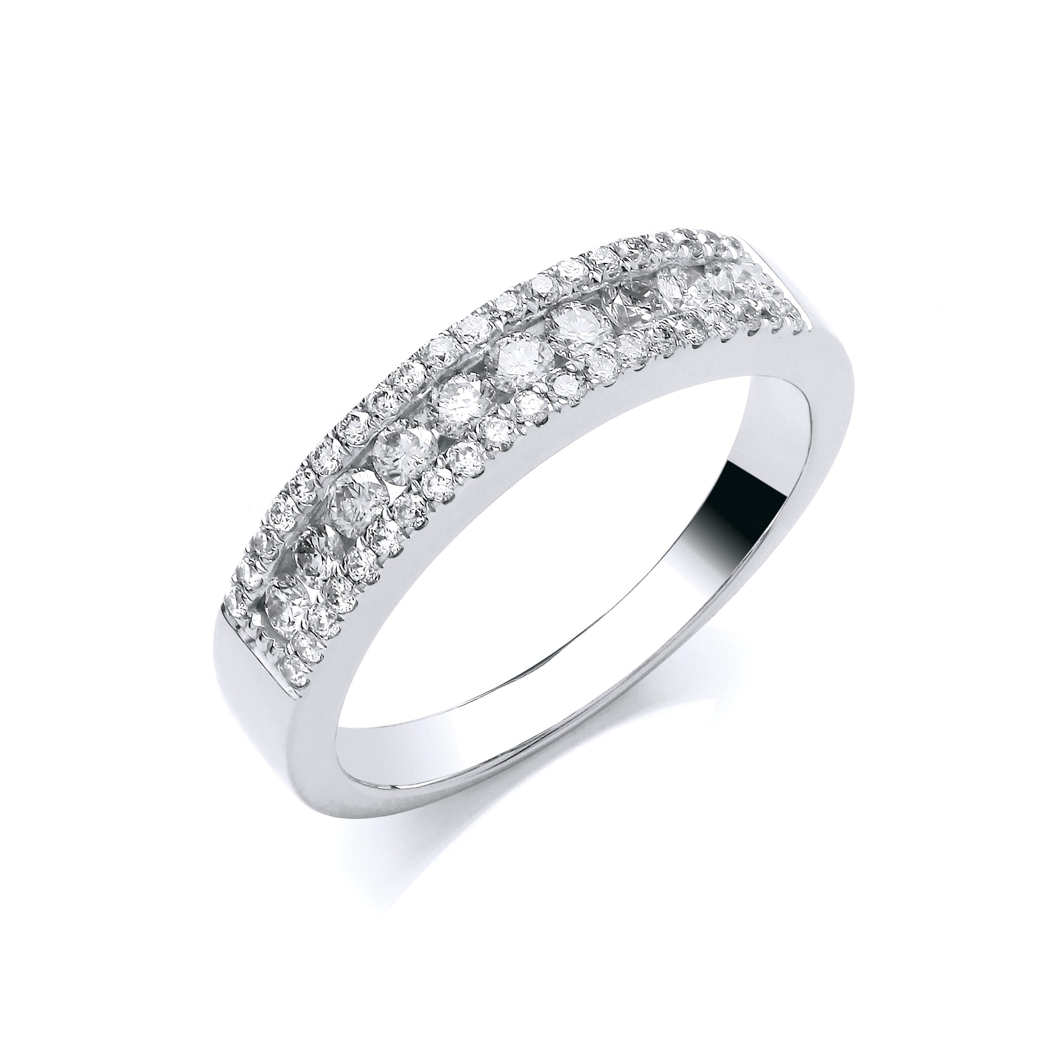 18ct white Gold 0.50ct Diamond Half Eternity Ring