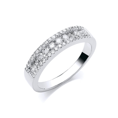18ct white Gold 0.50ct GH-SI Diamond Half Eternity Ring
