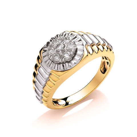 9ct Yellow & White Gold 0.50ct Two Colour Diamond Ring