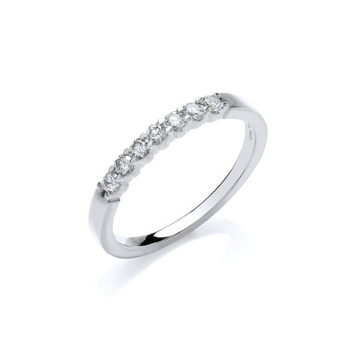 9ct White Gold 0.25ct H/SI Diamond Half Eternity Ring