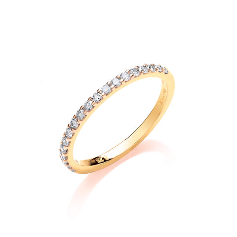 9ct Yellow Gold 0.27ct Diamond Half Eternity Ring