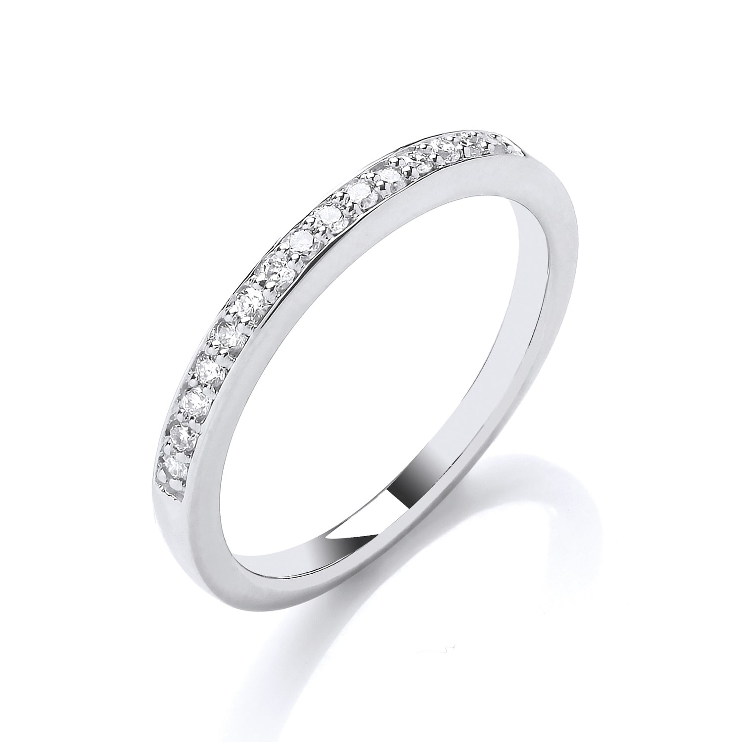 18ct White Gold 0.14ct Diamond Half Eternity Ring