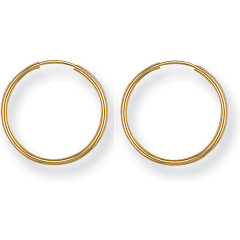 9ct Yellow Gold 17mm Sleepers