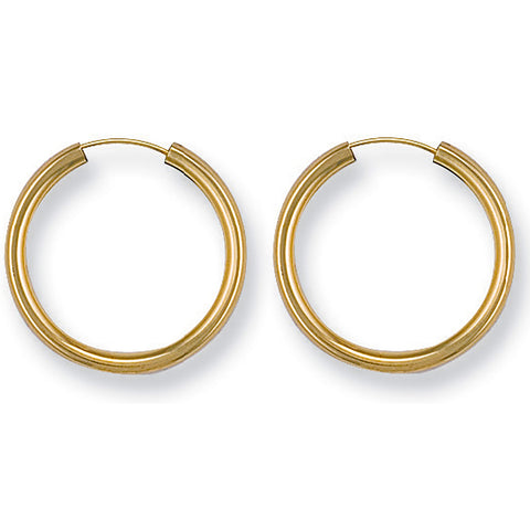 9ct Yellow Gold 20mm Sleepers