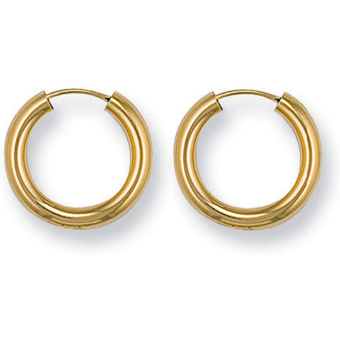 9ct Yellow Gold 16mm Sleepers