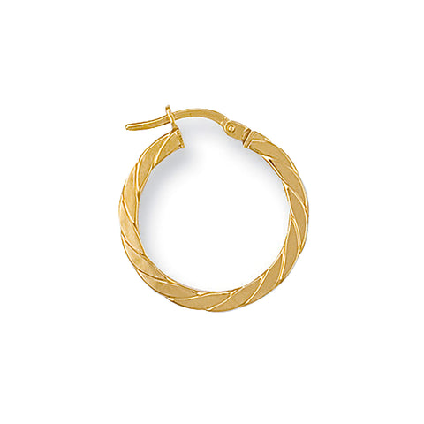 9ct Yellow Gold 20mm Twisted Hoop Earrings